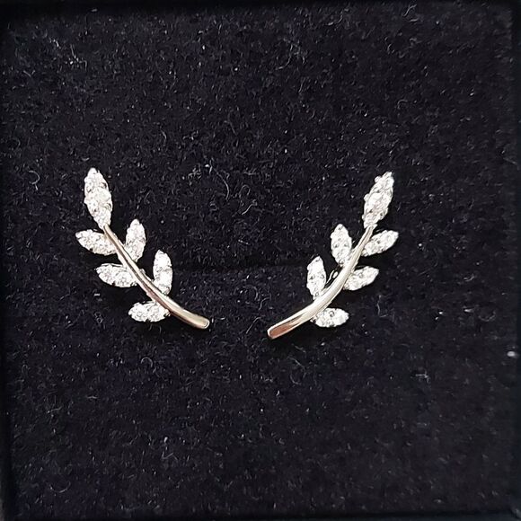 925 Sterling Silver Branch Earrings - Picture 1 of 11